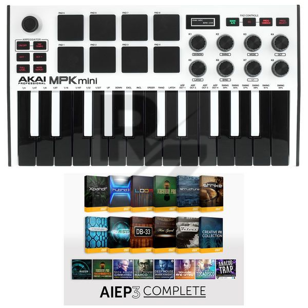 Image AKAI Professional MPK Mini MK3 White - AIEP3 Bdl