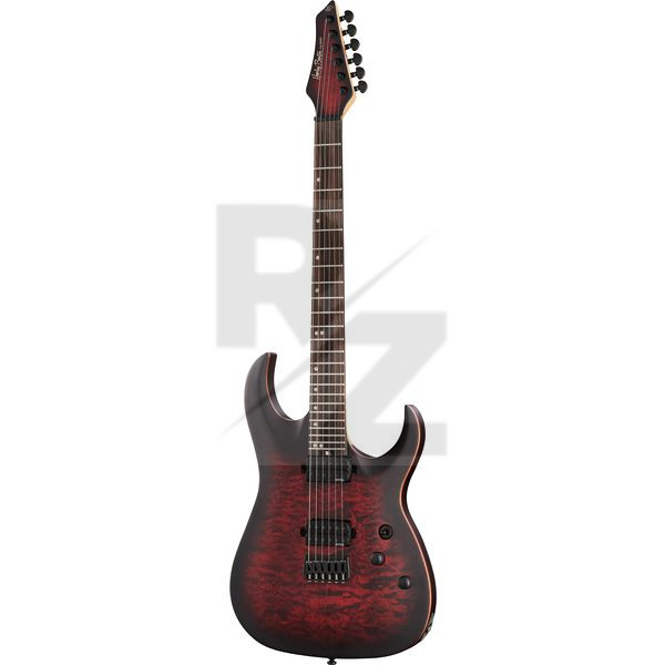 Harley Benton Amarok-6 BKRD Quilted Burst Image Harley Benton Amarok-6 BKRD Quilted Burst