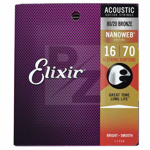 Image Elixir Nanoweb Baritone 8 String