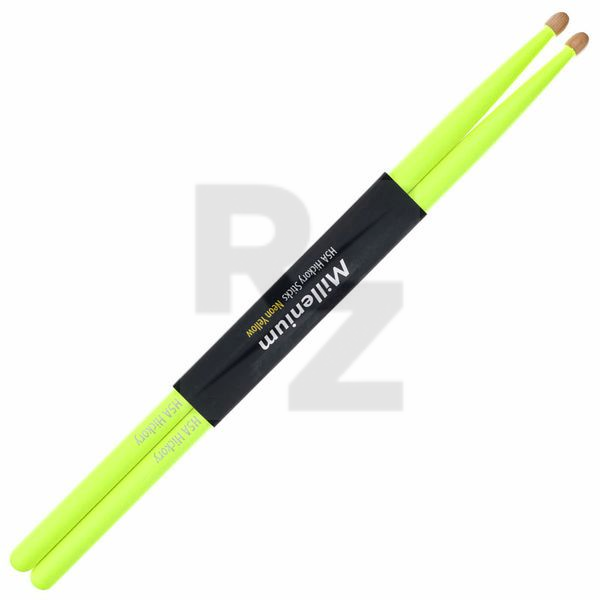Millenium H5A Hickory Sticks Neon Yellow Image Millenium H5A Hickory Sticks Neon Yellow