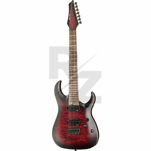 Harley Benton Amarok-7 BKRD Quilted Burst Image Harley Benton Amarok-7 BKRD Quilted Burst