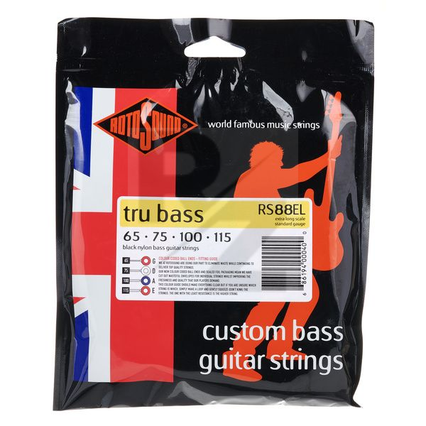 Image Rotosound RS88EL Black Nylon Extra Long