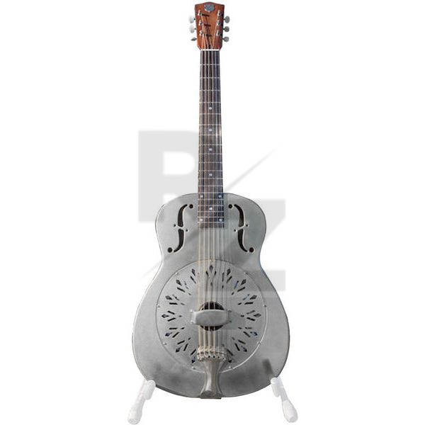 Image National Reso-Phonic Raw Steel Single Cone 14 Fret
