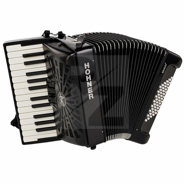 Image Hohner Bravo II 48 Black silent key