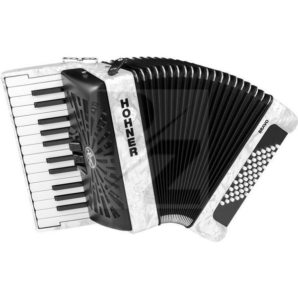 Image Hohner Bravo II 48 White silent key