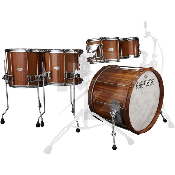 Zebra Drums 2up 2down Mahogany Set Image Zebra Drums 2up 2down Mahogany Set
