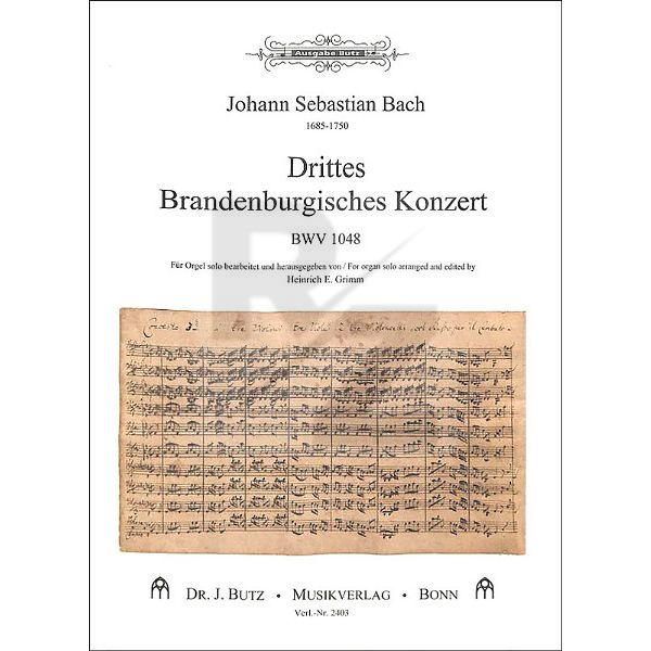 Image Dr. J. Butz Musikverlag Brandenburgisches Konzert 3
