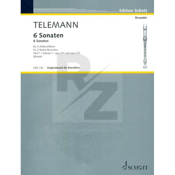 Image Schott Telemann 6 Sonaten Flöte 1