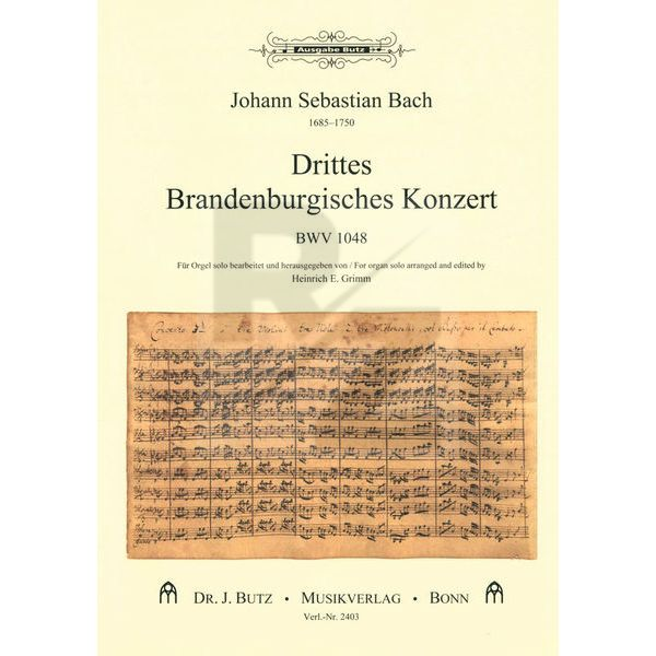 Image Dr. J. Butz Musikverlag Brandenburgisches Konzert 3