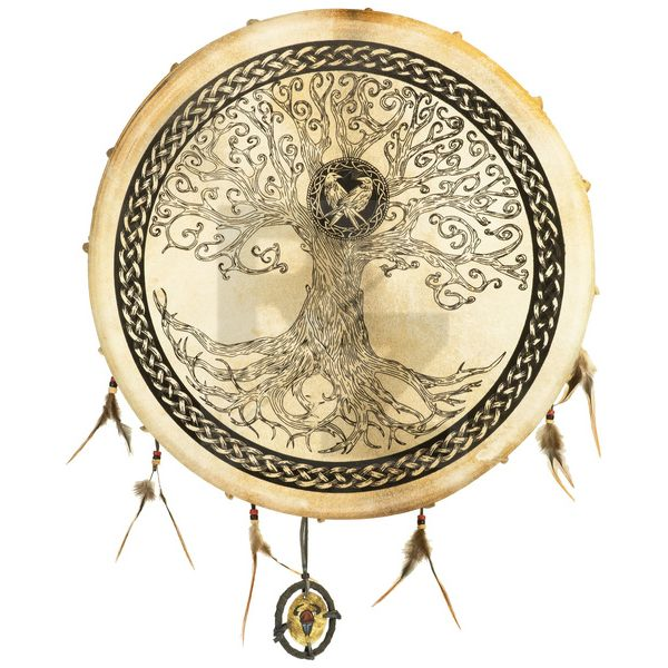 Image Terre Shaman Drum Goat Skin Tree 60