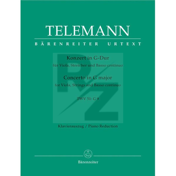 Image Bärenreiter Telemann Konzert G-Dur Viola