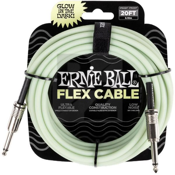 Image Ernie Ball Flex Cbl 20ft Glow in the Dark