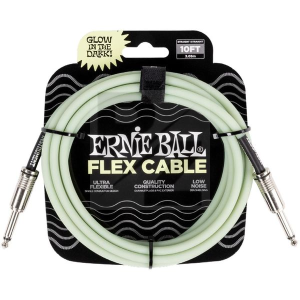 Image Ernie Ball Flex Cbl 10ft Glow in the dark