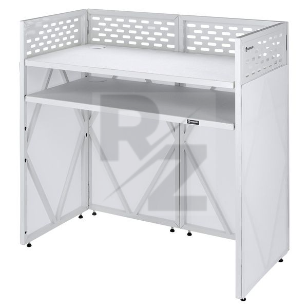 Image Roadworx DJ Table ALU White Shelf