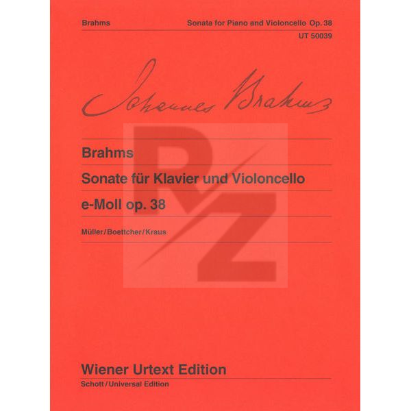 Image Wiener Urtext Edition Brahms Cellosonate e-moll